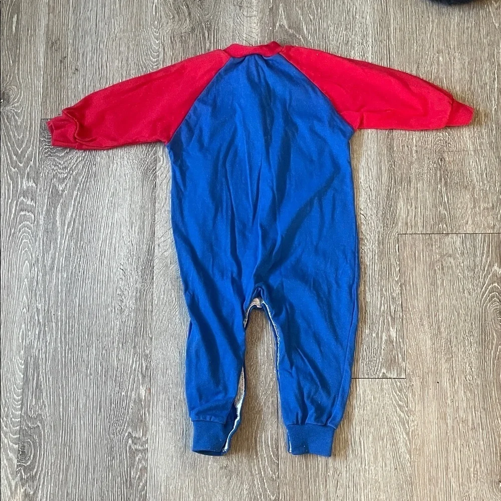 Carter's vintage 90s  Red and Blue Onesie apples I color my apples red